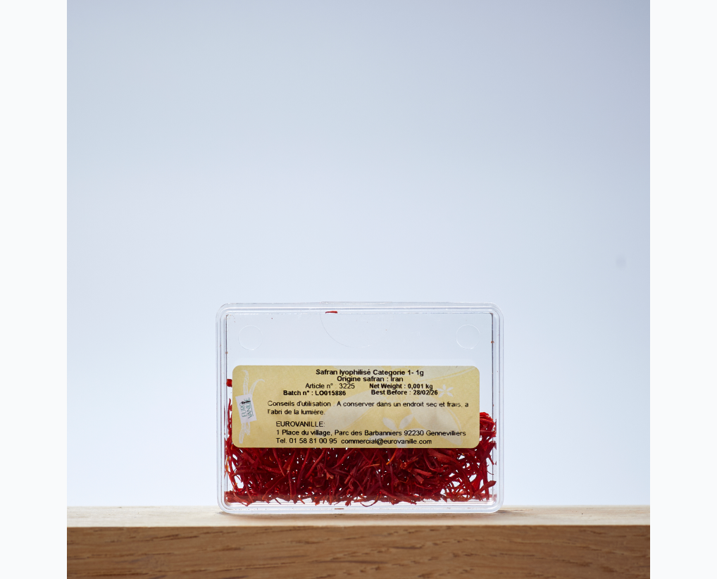 Safran en pistils lyophilisés - Origine : Iran 1 g  