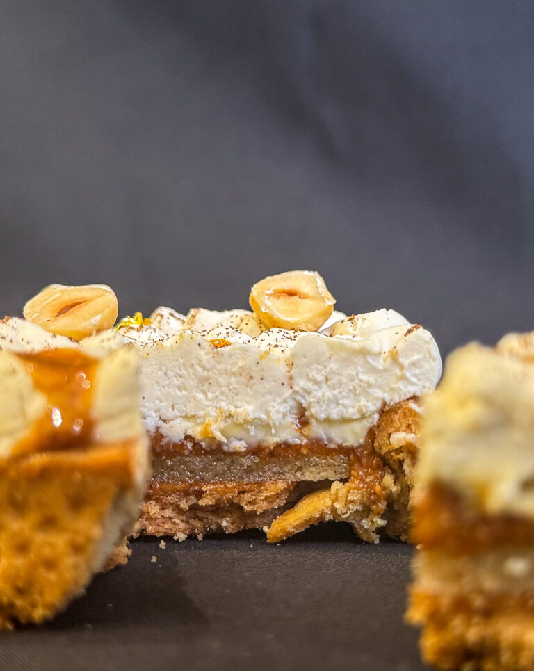 Tarte à la vanille et praliné
