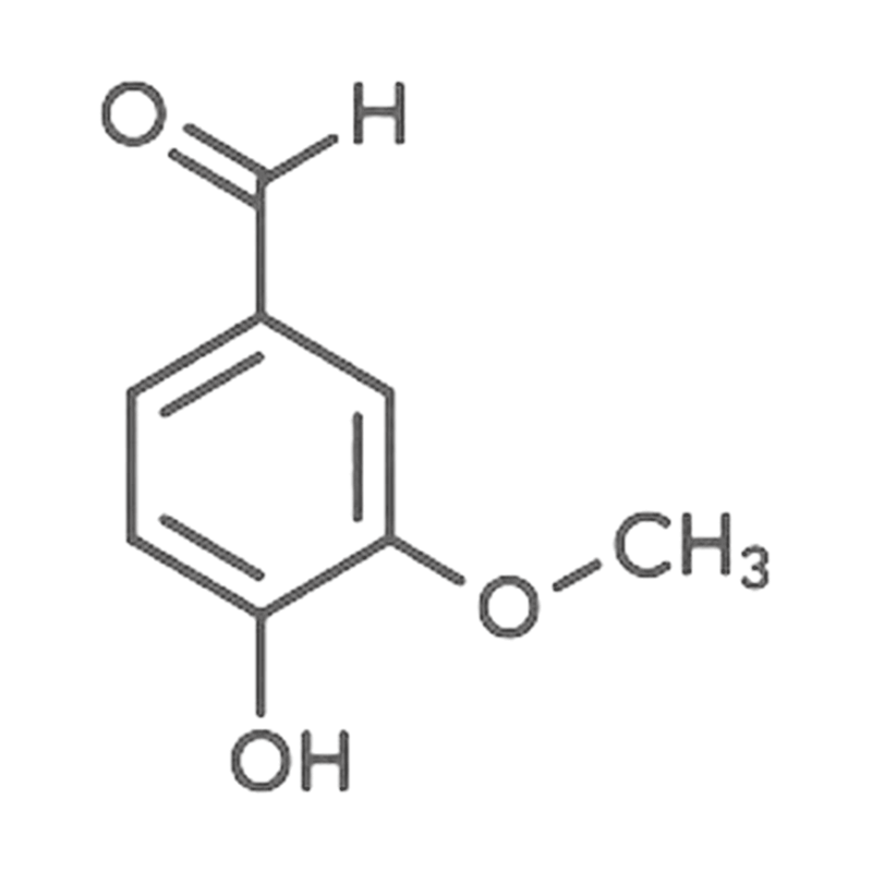 Icon: structural formula of vanillin.